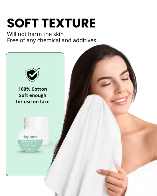 TinyTowel – Compressed Disposable Bath Towel
